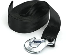 Boat Winch Strap With Hook 2" x 20ft 6000lb Maximum Break Pull Safety Black NEW