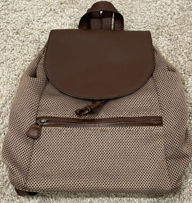 Vtg L.L. Bean Tweed & Leather Backpack Vintage L.L. Bean Backpack – Yesterday main image 4