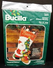 Bucilla Kit 82073 Christmas Heirloom Jeweled Stitchery Stocking Christmas Deliv