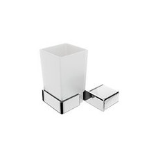 Wall Mounted Chrome Stainless Steel M.Black with Frosted Glass Toothbrush Holder