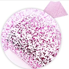 Chunky Hot Pink and White Glitter FAUX LEATHER ROLL 12" x 55" 1074375