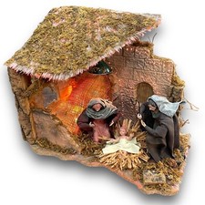 Vintage Pan Asian Christmas International Fibre Optical Large 12” Nativity Scene