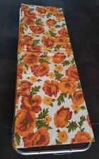 Vintage MCM Aluminum Outdoor Camping Folding Bed Cot w/ Vibrant Floral Pad Nice!