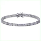 VALENTINO Bracciale Tennis Donna 8Ct Principessa VVS1 Moissanite 7 5" Placcato Oro Bianco 14k