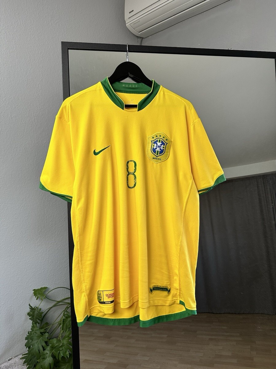 Nike Brazil 2006 World Cup #8 Kaka Home Football Shirt Soccer