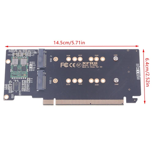 1PCS m.2 X16 TO 4X NVME PCIE3.0 GEN3 X16 TO 4*NVME RAID CARD PCI-E VROC CARD JW