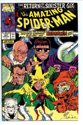 Amazing Spider-Man #337 VF/NM 1990 Marvel Sinister Six Erik Larsen Art Key Issue