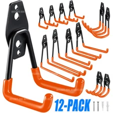 12x Garage Tool Organizer Wall Mount Hooks Adjustable Storage Holders Garden US
