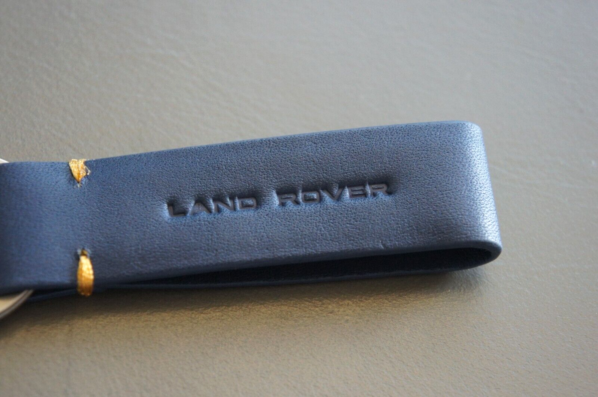 New Genuine Land Rover Premium Navy Leather Loop Keychain