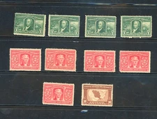 U.S. STAMP ~ SCOTT # 323, 324,327 ~ 1C, 2C, 10C 1904 ~ MINT NO GUM