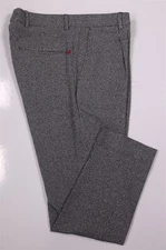 Manuel Ritz Mens Blue White Knit Woven Cotton Slim Fit Pleated Dress Pants 33x27