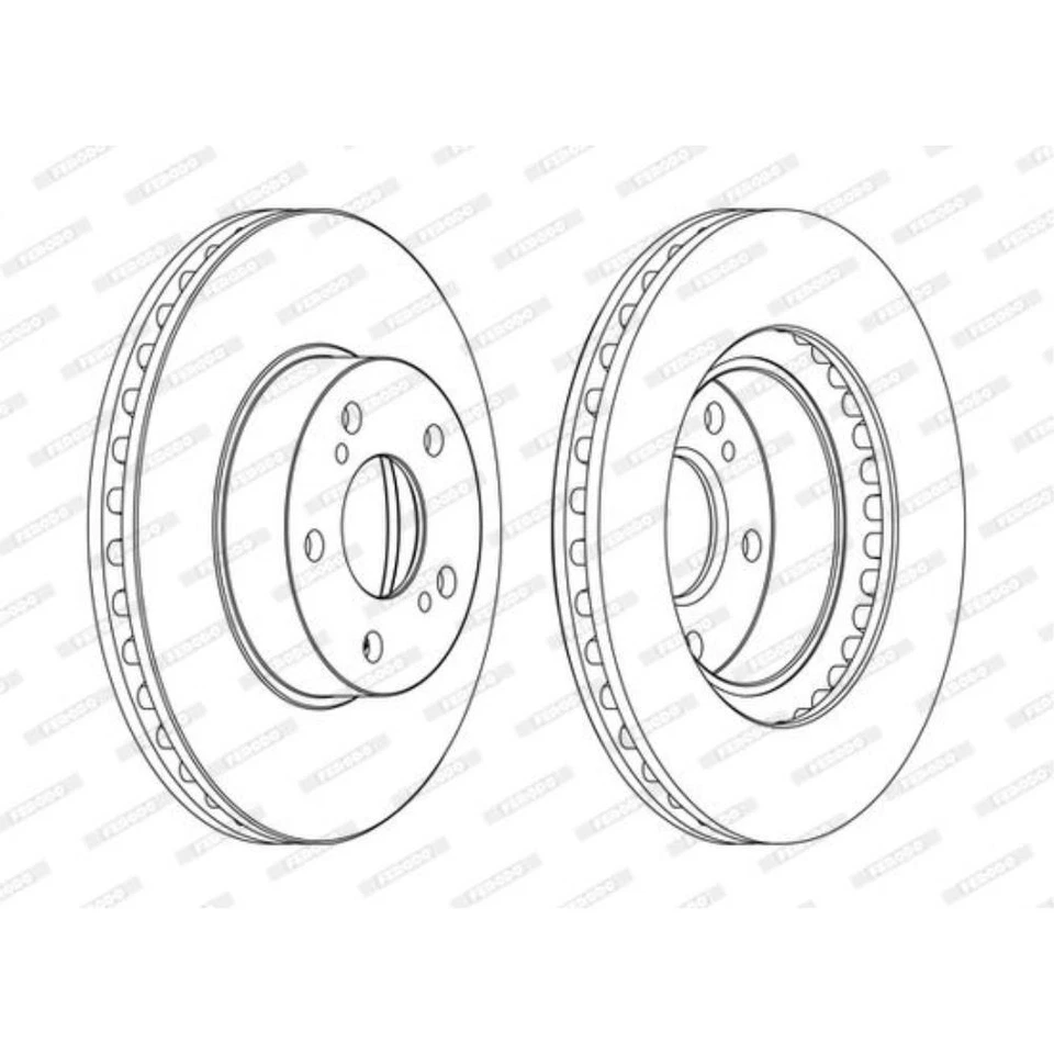 FERODO 2x Disque de Frein Avant Ø260 Ventilé pour Subaru Legacy III Break - Photo 2/2