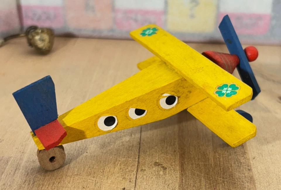 Steinbach Wood Biplane Double Wing Plane, Moving Propeller, 4" - Image 2 of 4