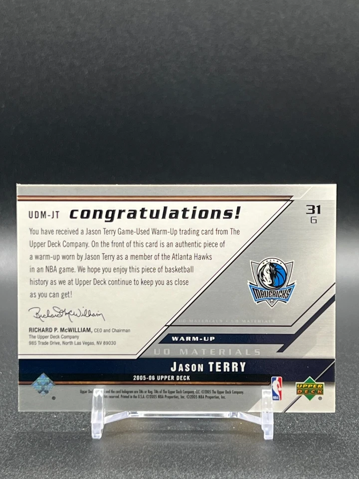 2005 Upper Deck UD Materials Jason Terry # UDM-JT - Image 2 of 2