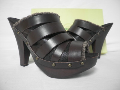 Maxstudio Max Studio Size 9 M Aura Dark Brown Leather Mules New Womens Shoes 