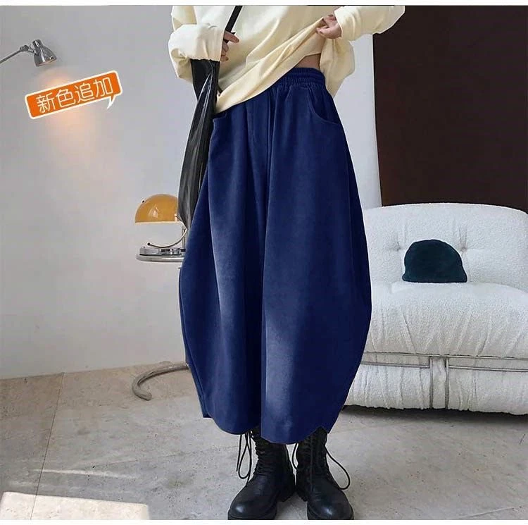 Womens Loose Retro Japanese Style Lantern Harem Pants Ankle Length Spring Casual - Image 2 of 4