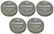 5 NEW BATTERIES PANASONIC CR3032  3v Lithium Battery FRESH Expiration 2028