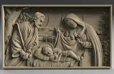 STL 3D Model CHRISTMAS OF JESUS for CNC Router 3D Print Engraver Carving Aspire