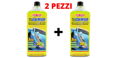 MAFRA X 2 STÜCK CAR WASH SHAMPOO WACHS 1 L HOCHLEISTUNGSREINIGUNG AUSSEN AUTO