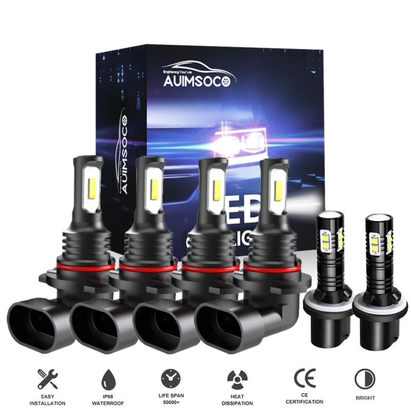 LED Headlight Hi/Lo Beam + Fog Light Bulbs Kit For Chevy Trailblazer 2002-2009