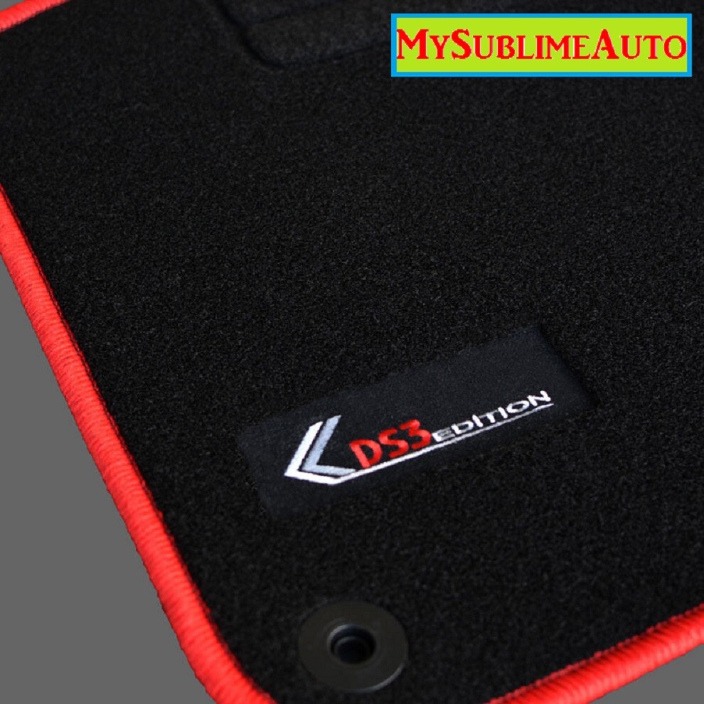 Tapis Citroën DS3 antidérapants en velours édition sport avec logo brodé