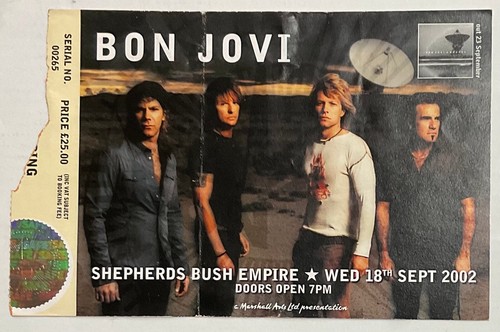 Bon Jovi Original Concert Tickets Select From Dropdown List - Picture 42 of 74