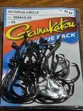 Gamakatsu Circle Octopus Hooks Size 5/0, One Pack of 25 Hooks