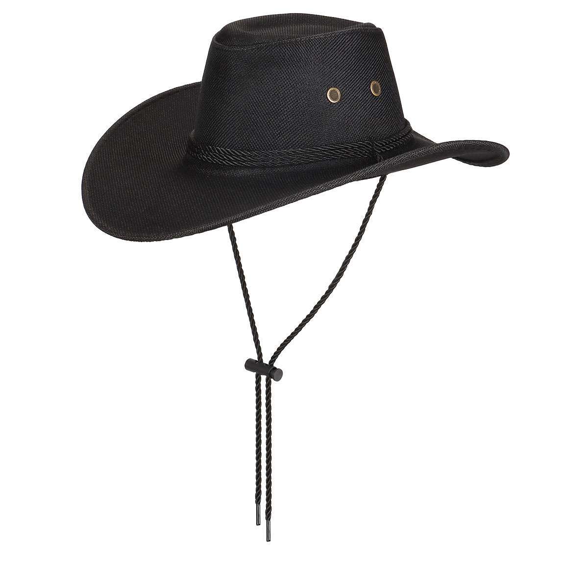 Summer Sun Bucket Cap Western Cowboy Fedora Straw Linen Mesh 