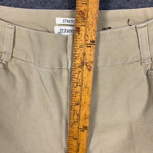 Pantaloni eleganti St Johns Bay 6 donna bootcut beige vita media elasticizzati 27x26 - Foto 6 di 11