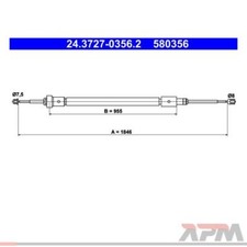 ATE 24.3727-0356.2 Seilzug Feststellbremse für Citroën C4 Cactus 0B 0P