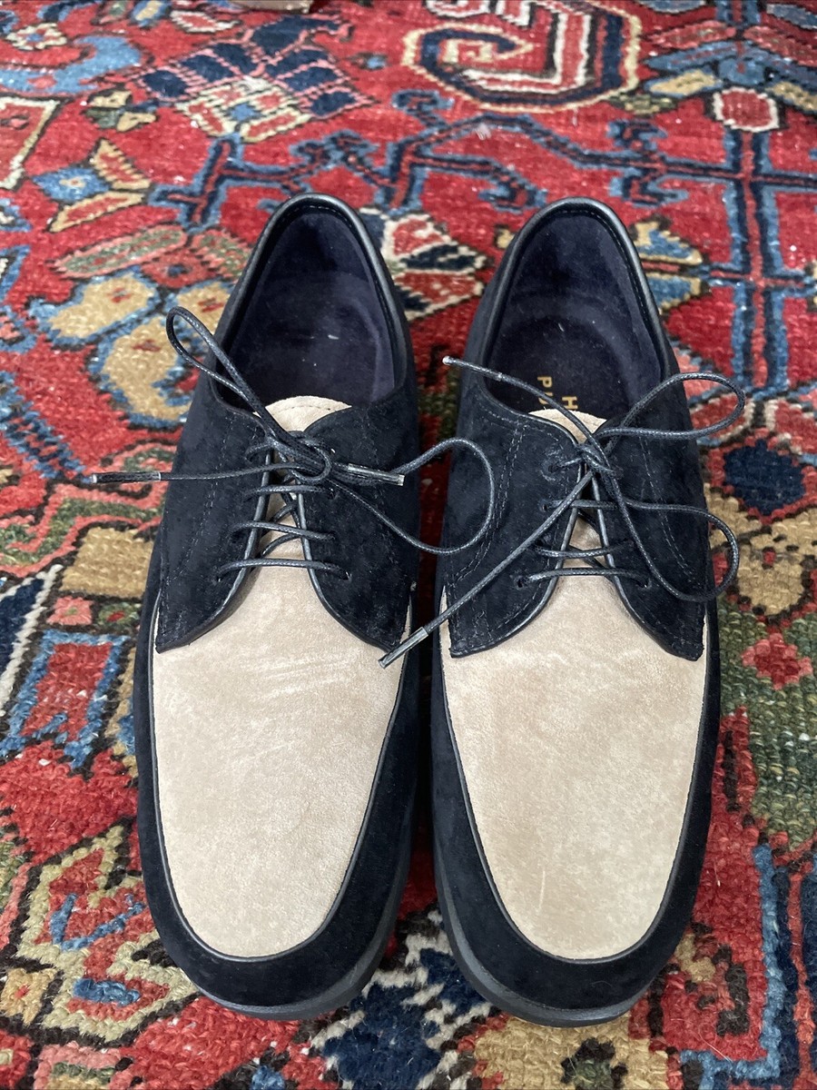 Vintage Unworn Hush Puppies Black Tan Suede Lee Women's Oxford