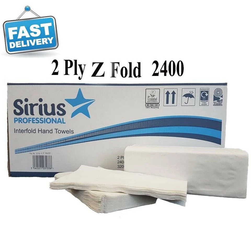 A406 2400 Quality Luxury White 2ply Z Fold Paper Hand Towel Multi Fold