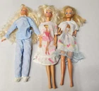 VTG 90's Barbie Lot Re Dressed Bedtime Lot Of 3