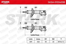 2x STARK Stoßdämpfer Vorne für VW GOLF III (1H1) Set Federbein SKSA-01334338