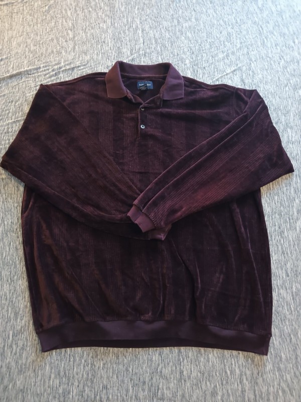 Men's Harbor Bay Maroon 2XLT Deep Burgundy Long Sleeve Polo Shirt Cotton Blend