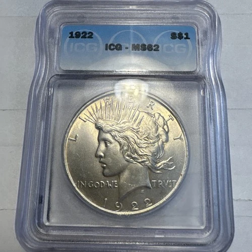 1922 Philadelphia Silver Peace Dollar ICG MS62