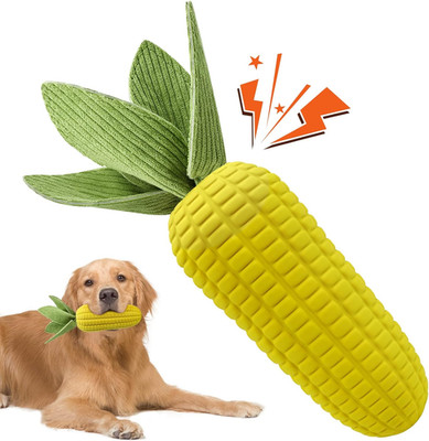 Dog Toys for Aggressive Chewers, Indestructible Tough Squeaky Corn Chew Toy for
