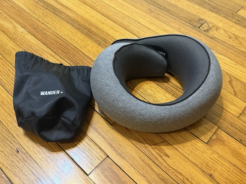 Wander+ Travel Neck Pillow Adjustable Support & Carry Pouch Memory Foam