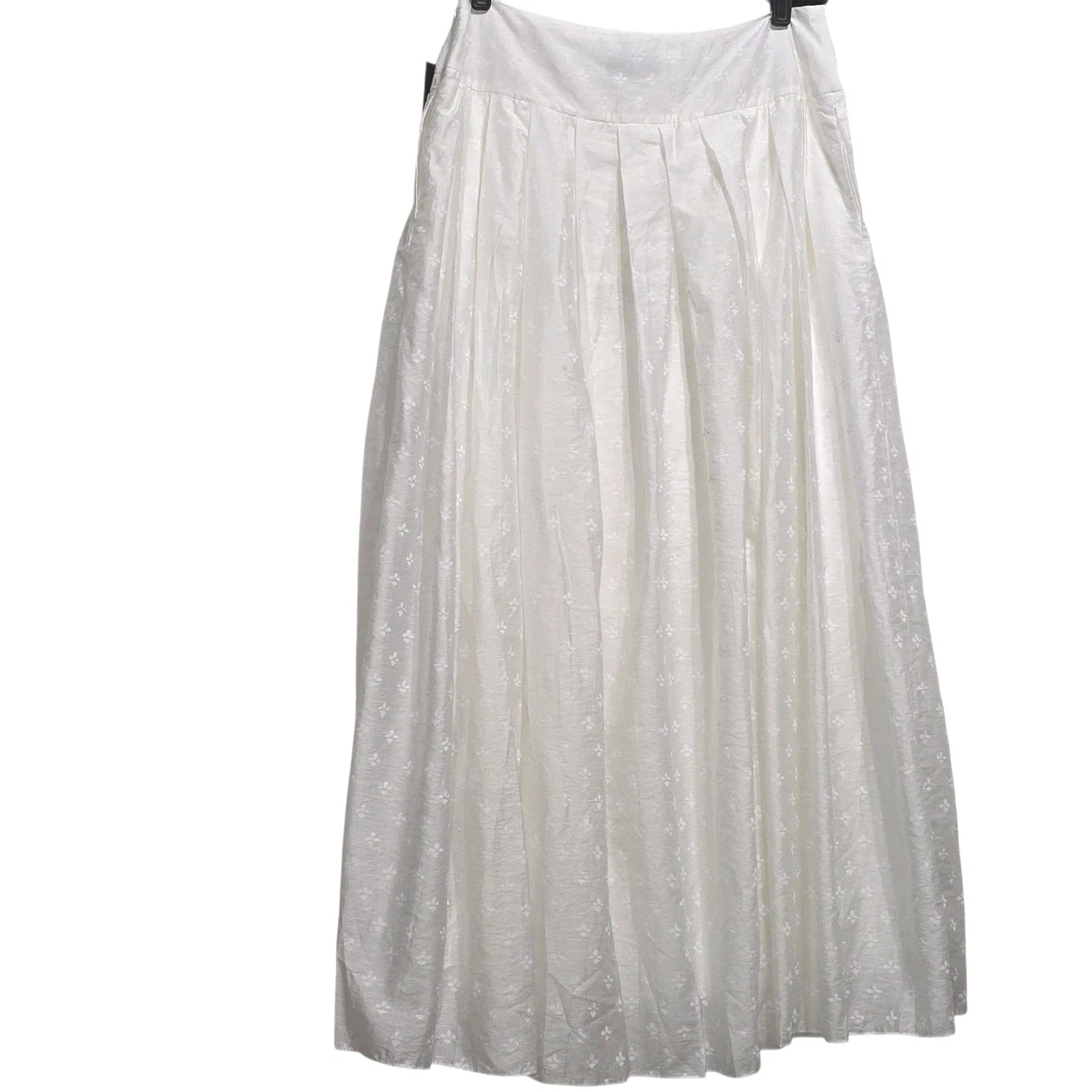 NWT Veiled New York Womens White Floral Jacquard Maxi Skirt Size 14 Modest...
