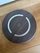 Shapa HL74 Digital Bathroom Scale Brown Wood Modern Round Illuminated Display