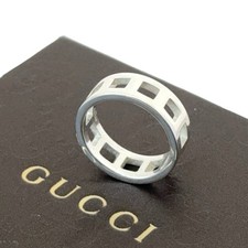 Authentic Gucci Vintage Sterling Silver Squares Ring – UK Size M 1/2