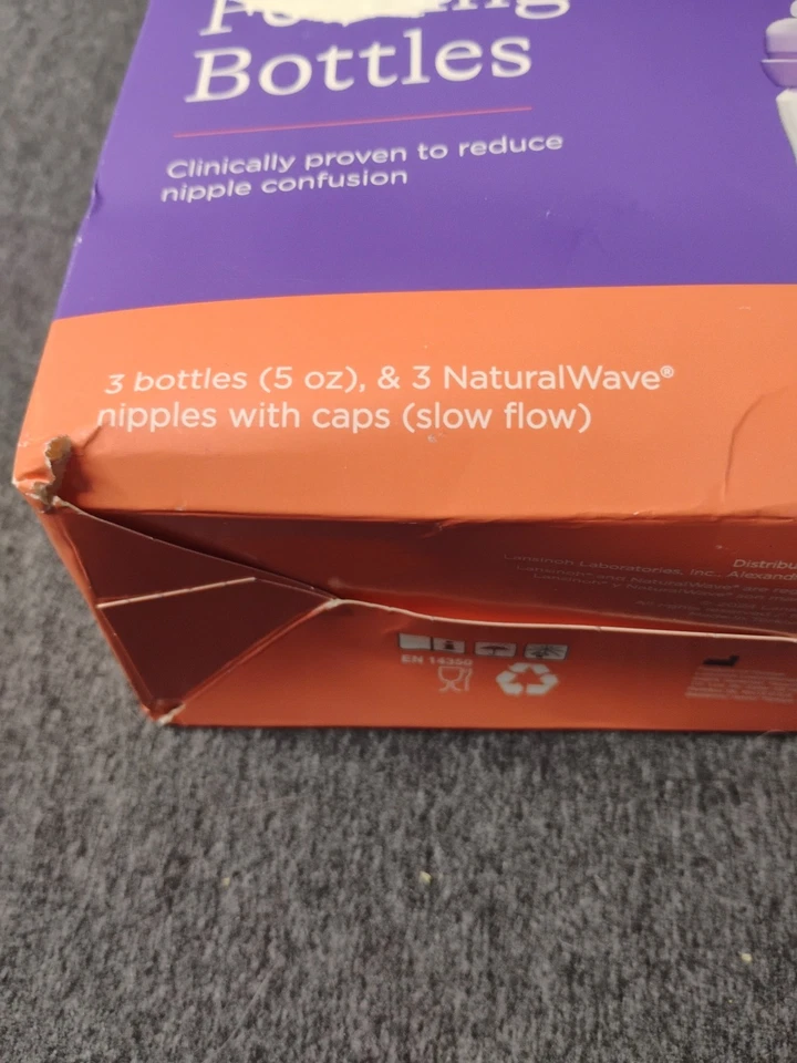 Lansinoh Anti-Colic Slow-Flow Nipples Feeding Baby Bottles 1 Month+ 5oz 3 Pack - Image 3 of 4