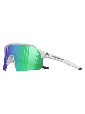 Outdoor Master Hawk polarisierte Sportsonnenbrille hellgraues Gestell grüne Gläser