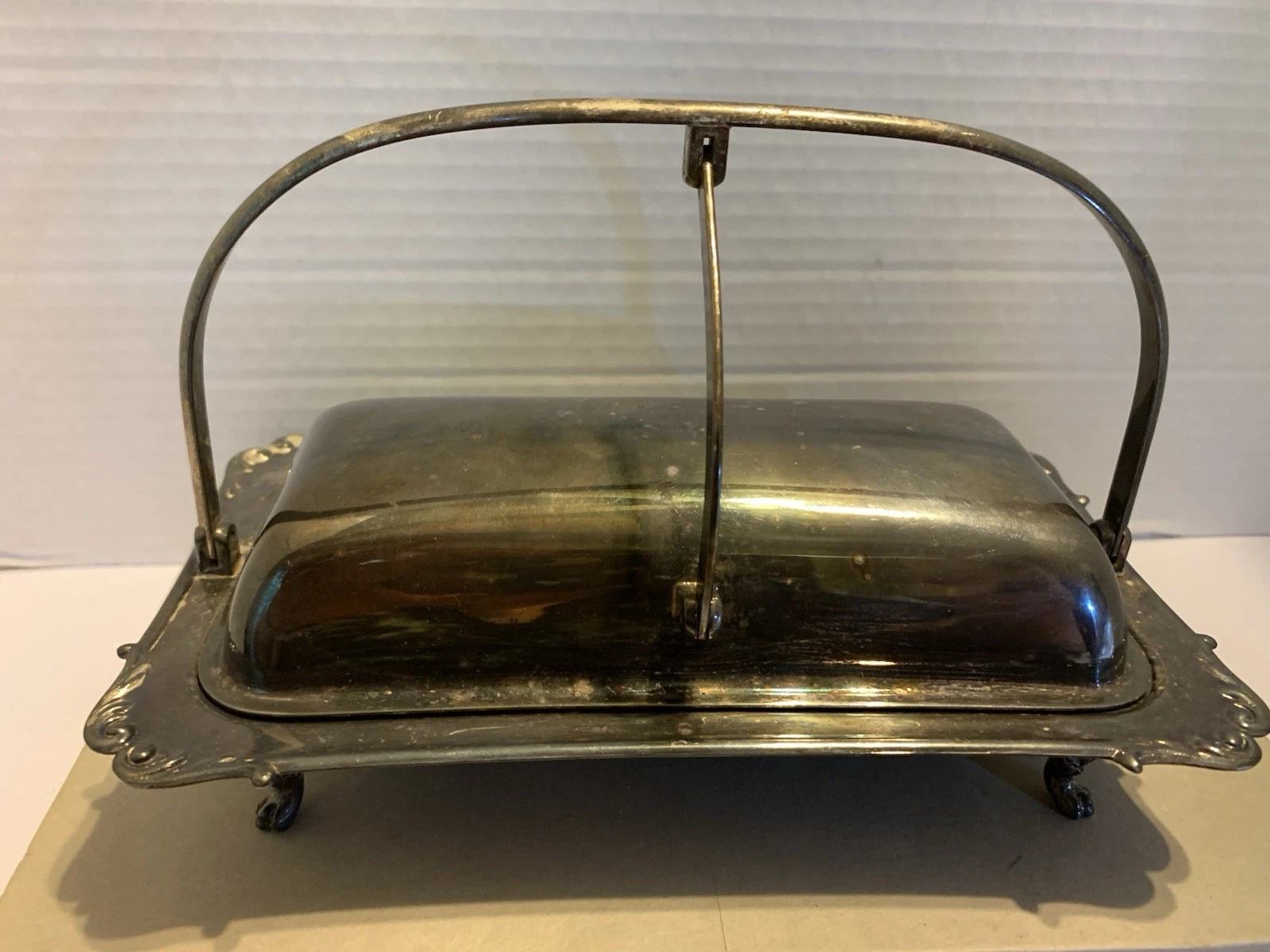 Crescent Company vintage silver plated butter dish