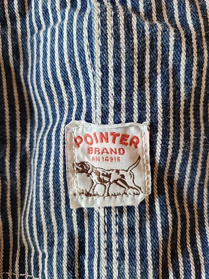 Mono Pointer vintage para hombre cintura talla 38 en azul y blanco a rayas de ferrocarril Foto 4 de 4