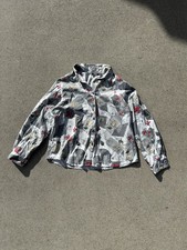 Vintage Tapestry Shirt Women's XL Gray Floral Classiccore - Made in USA