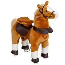 Qaba Ride on Horse, Walking Horse Toy Kids Plush Riding Pony w/ Wheels
