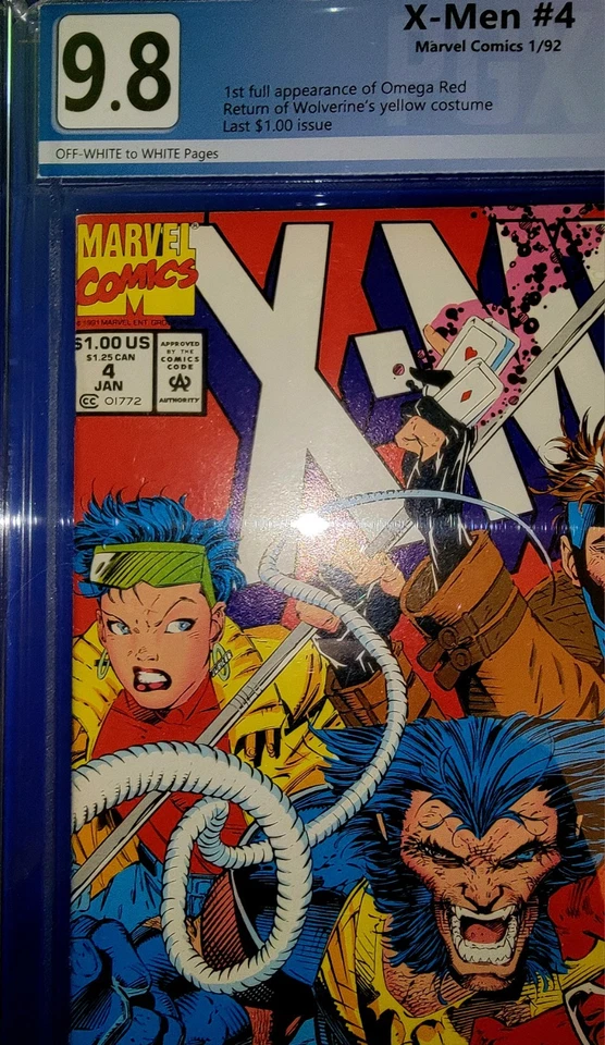 1992 X-MEN #4 9.8 NEWSSTAND VARIANT RARE 1st Omega Red, Wolverine Yellow Cosume! - Image 2 of 4