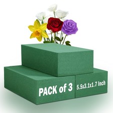 Wet Floral Foam Blocks for Fresh Flowers - 3 PCS Styrofoam Block, Each 5.5" ...