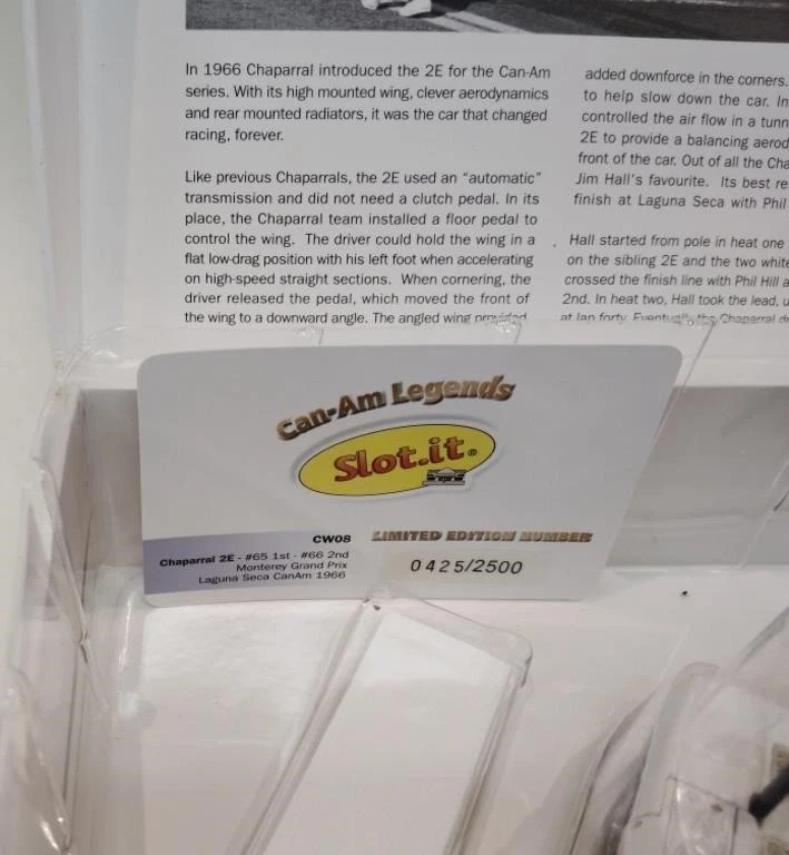 Slot.it 1/32 Scale Slot Cars CW08 Monterey GP Laguna Seca Can-Am 1966 Chaparral - Image 4 of 4
